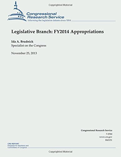 Cover for Ida a Brudnick · Legislative Branch: Fy2014 Appropriations (Paperback Bog) (2014)