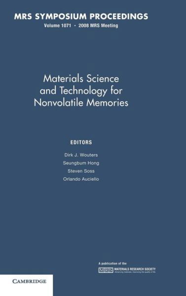 Cover for Materials Science and Technology for Nonvolatile Memories: Volume 1071 - MRS Proceedings (Gebundenes Buch) (2008)