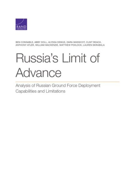 Cover for Ben Connable · Russia's Limit of Advance: Analysis of Russian Ground Force Deployment Capabilities and Limitations (Pocketbok) (2020)