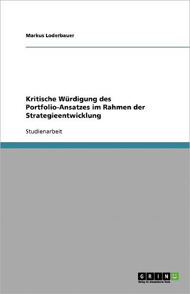Cover for Loderbauer · Kritische Würdigung des Port (Book) [German edition] (2007)