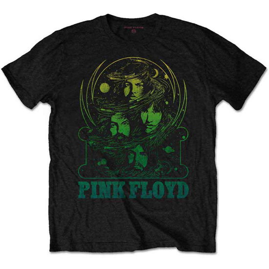 Pink Floyd Unisex T-Shirt: Green Swirl - Pink Floyd - Produtos - APPAREL - 5056170641418 - 