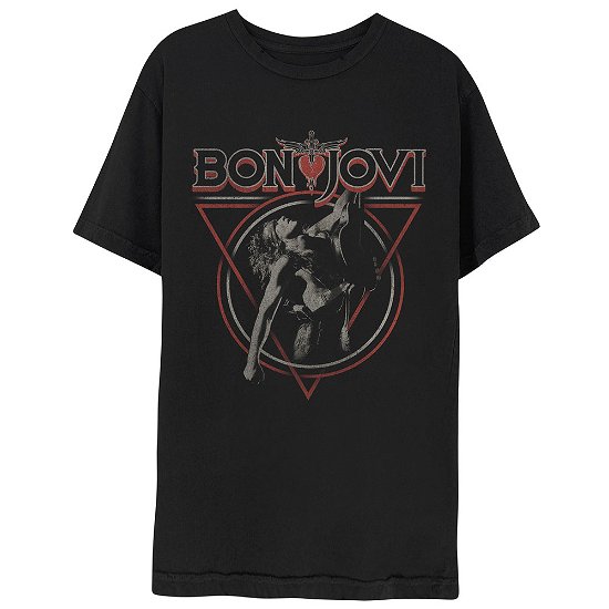 Bon Jovi Unisex T-Shirt: Triangle Overlap - Bon Jovi - Mercancía -  - 5056368671418 - 