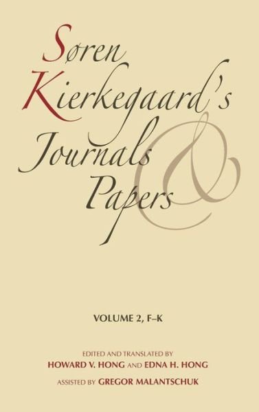 Cover for Soren Kierkegaard · Soren Kierkegaard's Journals and Papers, Volume 2: F-K (Gebundenes Buch) [First edition] (1970)