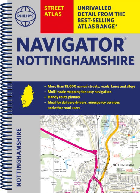 Philip's Navigator Street Atlas Nottinghamshire - Philip's Street Atlas - Philip's Maps - Bøger - Octopus Publishing Group - 9781849076418 - 5. oktober 2023