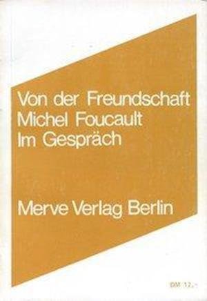 Cover for Foucault · Von der Freundschaft (Book)