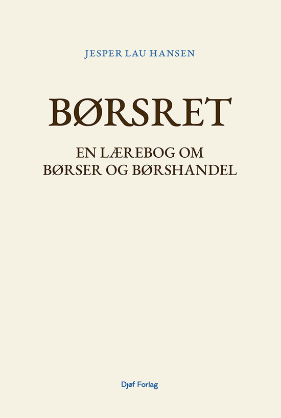 Cover for Jesper Lau Hansen · Børsret (Heftet bok) [1. utgave] (2024)