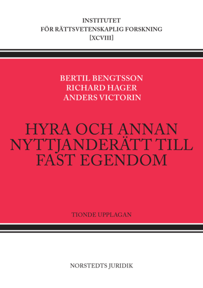 Cover for Bertil Bengtsson · Hyra och annan nyttjanderätt till fast egendom (Book) (2022)
