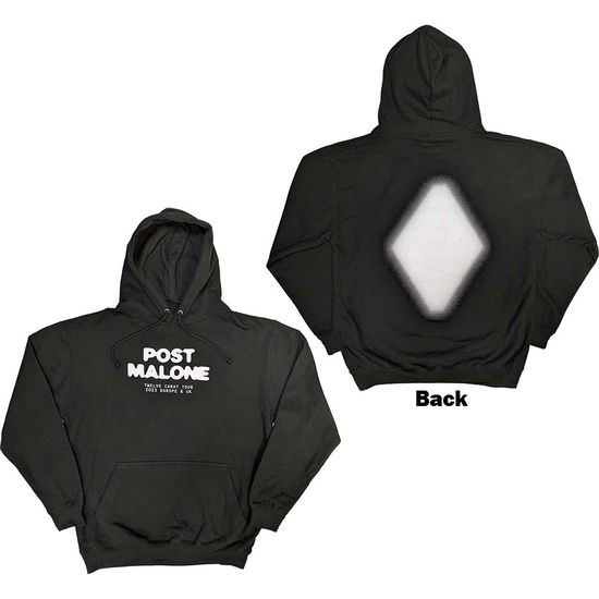 Cover for Post Malone · Post Malone Unisex Pullover Hoodie: Carat (Black) (Back Print &amp; Ex-Tour) (Hoodie)