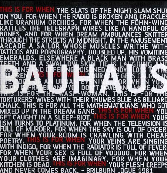 Cover for Bauhaus · This is for when Live 1981 (Uk) (LP) [High quality, Limited edition] (2012)