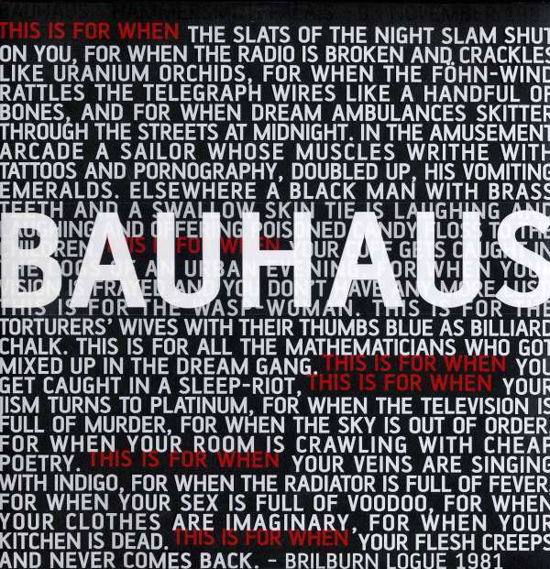 This is for when Live 1981 (Uk) - Bauhaus - Musique - VI180 - 5038622121419 - 30 novembre 2012