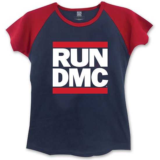 Cover for Run DMC · Run DMC Ladies Raglan T-Shirt: Logo (Skinny Fit) (T-shirt) [size S] [Blue, Red - Ladies edition]