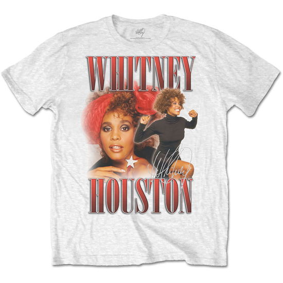 Cover for Whitney Houston · Whitney Houston Unisex T-Shirt: 90s Homage (White) (T-shirt) [size S] [White - Unisex edition] (2019)