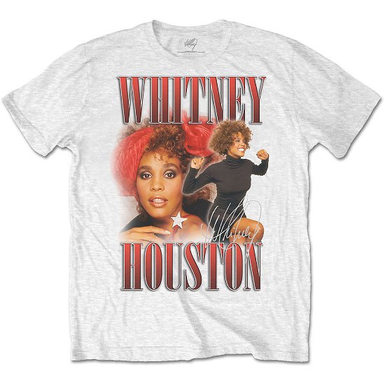 Cover for Whitney Houston · Whitney Houston Unisex T-Shirt: 90s Homage (T-shirt) [size S] [White - Unisex edition]