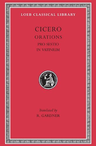 Cover for Cicero · Pro Sestio. In Vatinium - Loeb Classical Library (Gebundenes Buch) [Revised edition] (1958)