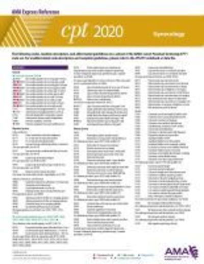 CPT 2020 Express Reference Coding Card - Ama - Books - American Medical Association Press - 9781622029419 - December 1, 2019