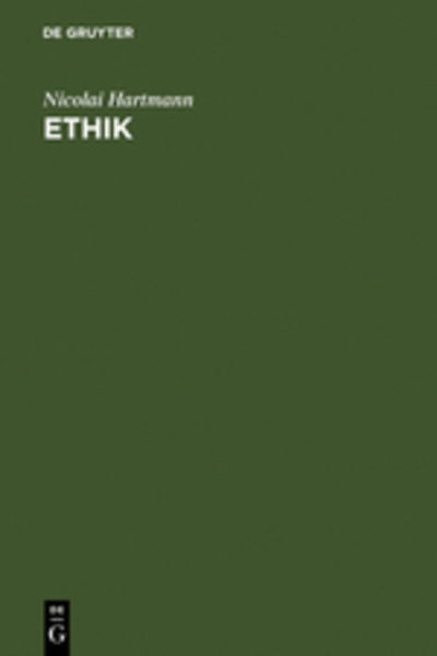 Cover for Nicolai Hartmann · Ethik (Hardcover Book) [4th 4., Reprint 2010 edition] (1962)