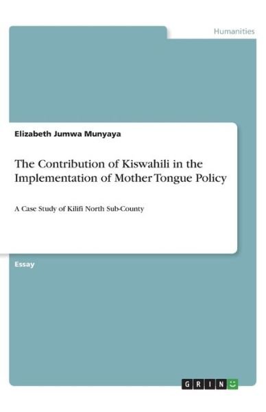 Cover for Munyaya · The Contribution of Kiswahili i (Book)