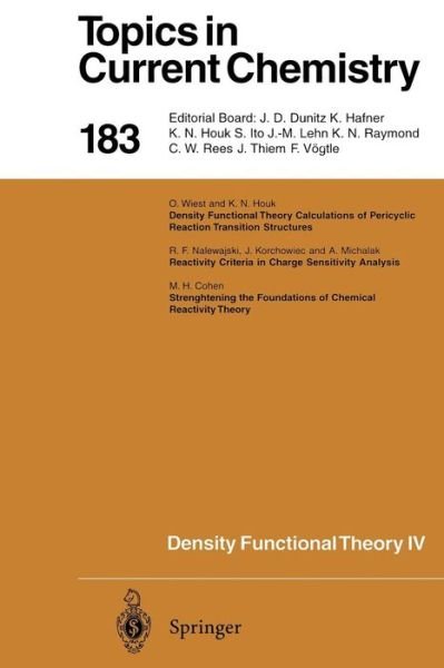 Cover for R F Nalewajski · Density Functional Theory IV: Theory of Chemical Reactivity - Topics in Current Chemistry (Taschenbuch) [Softcover reprint of the original 1st ed. 1996 edition] (2013)