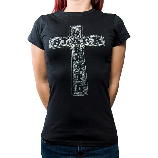 Black Sabbath Ladies T-Shirt: Cross (Embellished) - Black Sabbath - Marchandise - Bravado - 5055979958420 - 