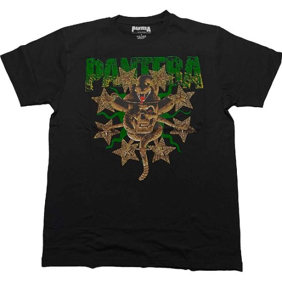Pantera Unisex T-Shirt: Skull & Snake (Embellished) - Pantera - Koopwaar -  - 5056561064420 - 