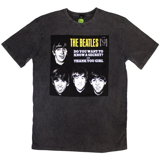 The Beatles · The Beatles Unisex Stone Wash T-Shirt: VJ Secret Sleeve (T-shirt) [size S] (2024)