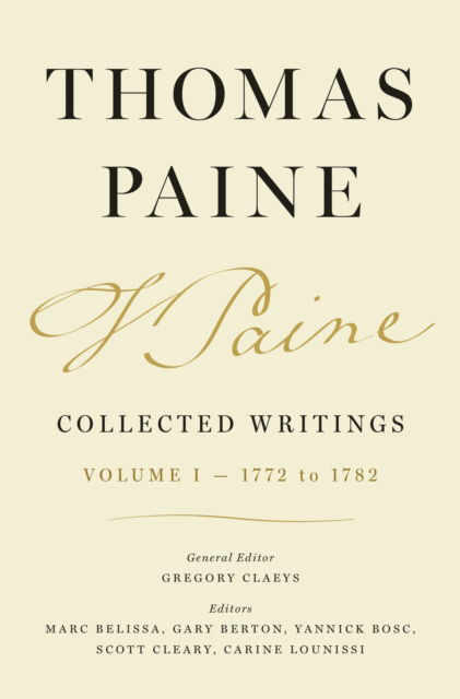 Cover for Thomas Paine · Thomas Paine Collected Writings, Volume 1: 1772 to 1782 (Hardcover Book) (2026)