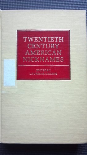 Cover for Urdand · Twentieth Century American Nicknames (Hardcover Book) (1979)