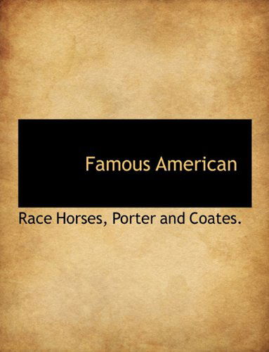 Cover for Race Horses · Famous American (Paperback Book) (2010)