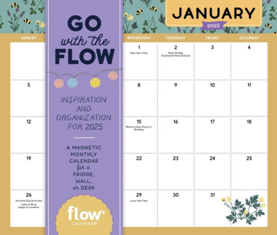 Cover for Irene Smit · Go with the Flow: Inspiration and Organization for 2025: A Magnetic Monthly Calendar for a Fridge, Wall, or Desk (Calendar) (2024)