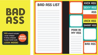 Cover for New Seasons · Book of Sticky Notes: Notepad Collection - Bad Ass (Hardcover Book) (2018)