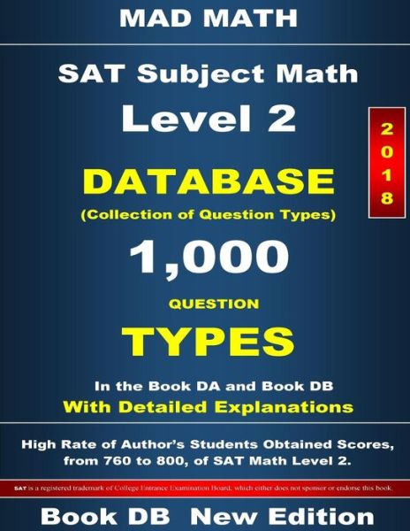 Cover for John Su · 2018 SAT Subject Math Level 2 Book DB (Paperback Book) (2018)