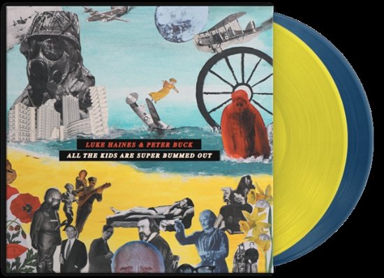 Cover for Luke Haines &amp; Peter Buck · All The Kids Are Super Bummed Out (Yellow / Blue Vinyl) (LP) (2022)