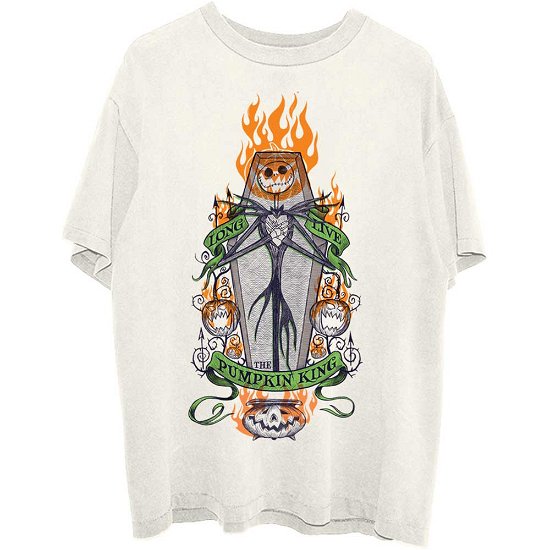 The Nightmare Before Christmas Unisex T-Shirt: Orange Flames Pumpkin King - Nightmare Before Christmas - The - Koopwaar -  - 5056561038421 - 