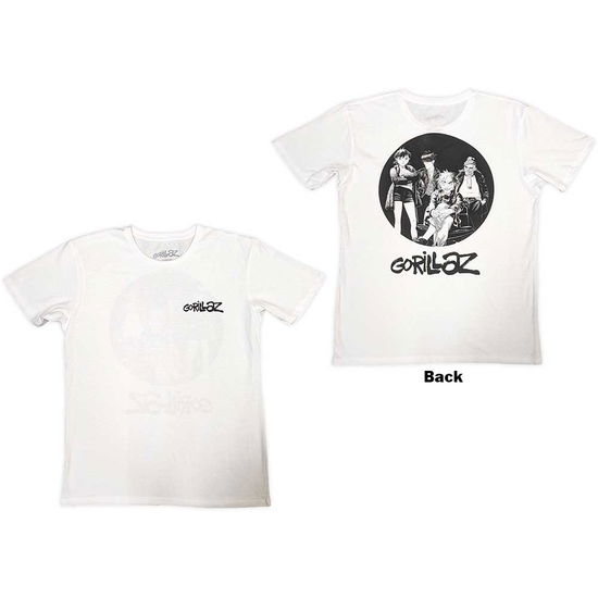 Gorillaz Unisex T-Shirt: Song Machine Brush Logo (Back Print) - Gorillaz - Merchandise -  - 5056737246421 - 