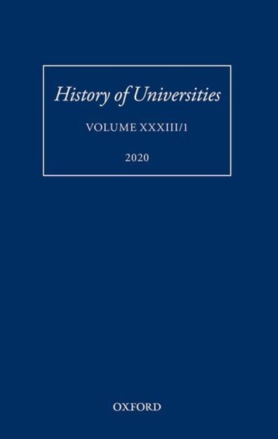 Cover for History of Universities: Volume XXXIII/1 - History of Universities Series (Hardcover bog) (2020)