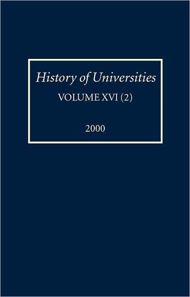 Cover for Mordechai Feingold · History of Universities: Volume XVI/2 - History of Universities Series (Gebundenes Buch) (2001)