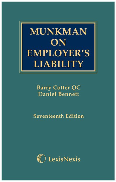 Cover for Bennett, Daniel (Doughty Street Chambers) · Munkman on Employer's Liability (Hardcover Book) (2019)