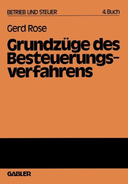 Cover for Gerd Rose · Grundzuge Des Besteuerungsverfahrens (Paperback Book) [1981 edition] (1981)