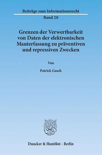 Cover for Gasch · Grenzen der Verwertbarkeit von Da (Book) (2012)