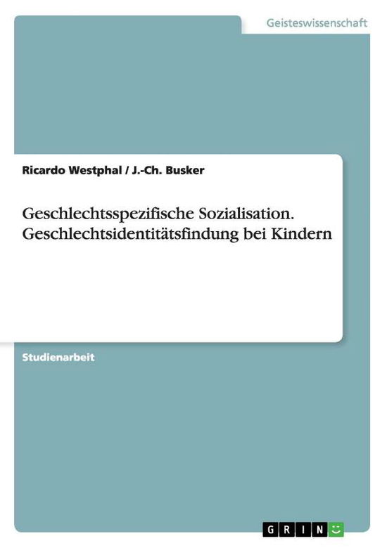 Cover for Westphal · Geschlechtsspezifische Soziali (Book) [German edition] (2007)