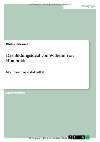 Cover for Nawroth · Das Bildungsideal von Wilhelm v (Book) [German edition] (2010)