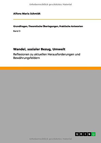 Cover for Schmidt · Wandel, sozialer Bezug, Umwelt (Book) [German edition] (2012)