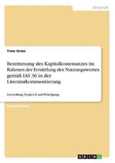 Cover for Grass · Bestimmung des Kapitalkostensatze (Book)