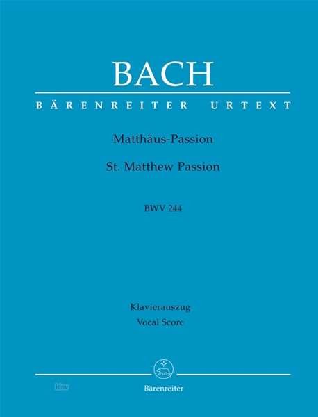 Cover for Johann Sebastian Bach · Bach,js:matthÃ¤uspassion,kla.ba5038-90 (Bog)