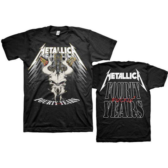 Metallica Unisex T-Shirt: 40th Anniversary Forty Years (Back Print) - Metallica - Merchandise - PHD - 5056187754422 - December 17, 2021