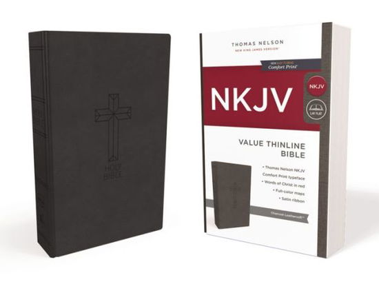 Cover for Thomas Nelson · NKJV, Value Thinline Bible, Charcoal Leathersoft, Red Letter, Comfort Print: Holy Bible, New King James Version (Leather Book) (2018)