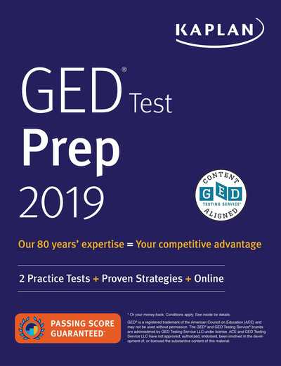 Cover for Caren Van Slyke · GED Test Prep 2019: 2 Practice Tests + Proven Strategies - Kaplan Test Prep (Paperback Book) [Revised edition] (2019)