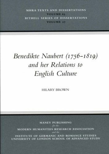 Cover for Hilary Brown · Benedikte Naubert (1756-1819) and Her Relations to English Culture (Paperback Book) (2005)