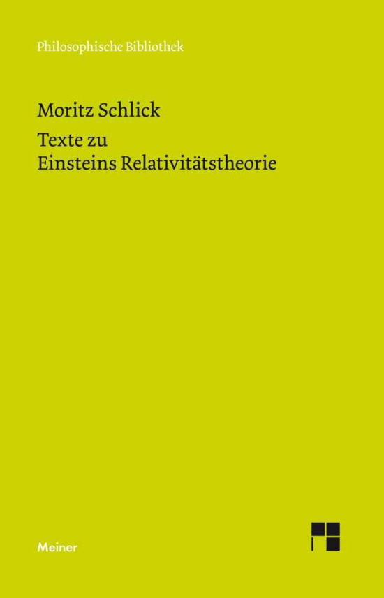 Cover for Schlick · Texte zu Einsteins Relativitäts (Bok)