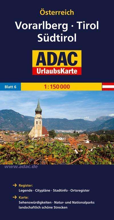 Cover for ADAC Verlag · Österreich UrlaubsKarte: Österreich Urlaubskarte blad 6: Vorarlberg Tirol Südtirol (Hardcover Book) (2017)